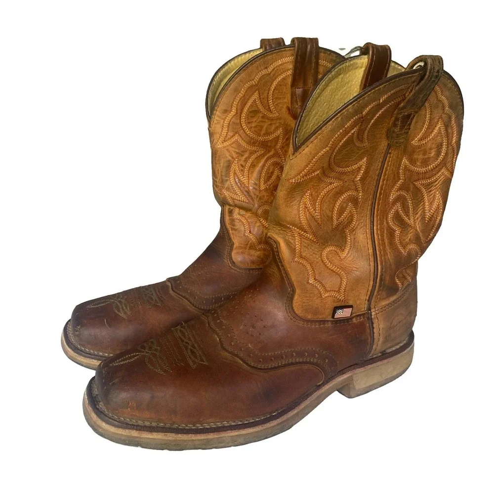 Double-H Dwight Steel Toe Work Boot Brown Men's Size 10.5 D Made In USA